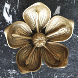 Art Nouveau-style brass flower ashtray