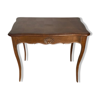 Oak desk and oak veneer with a large Louis XV style drawer