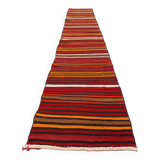 Old Turkish narrow Kilim Runner 324x57 cm shabby chic, vintage kelim