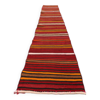 Old Turkish narrow Kilim Runner 324x57 cm shabby chic, vintage kelim