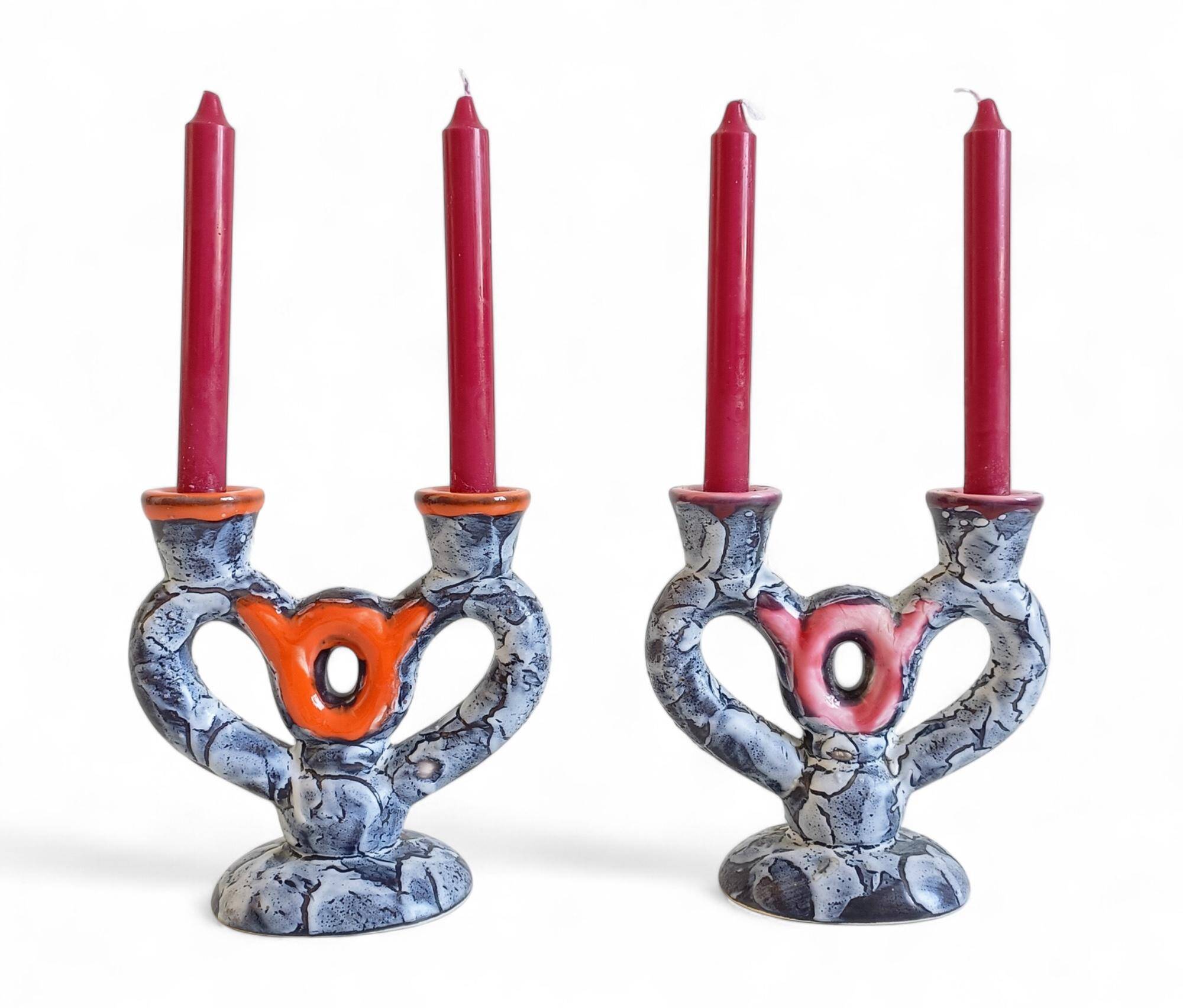 Candelabre en céramique du milieu du siècle par Vallauris, style Gaudí, France, années 1950.