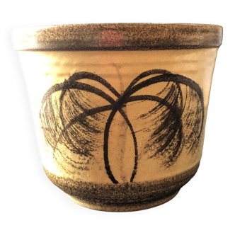 Pot type vase with palm trees by Bay Keramik West Germany