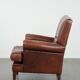 Comfortable Armchair Made of Cognac-Coloured Cow Leather in English Style