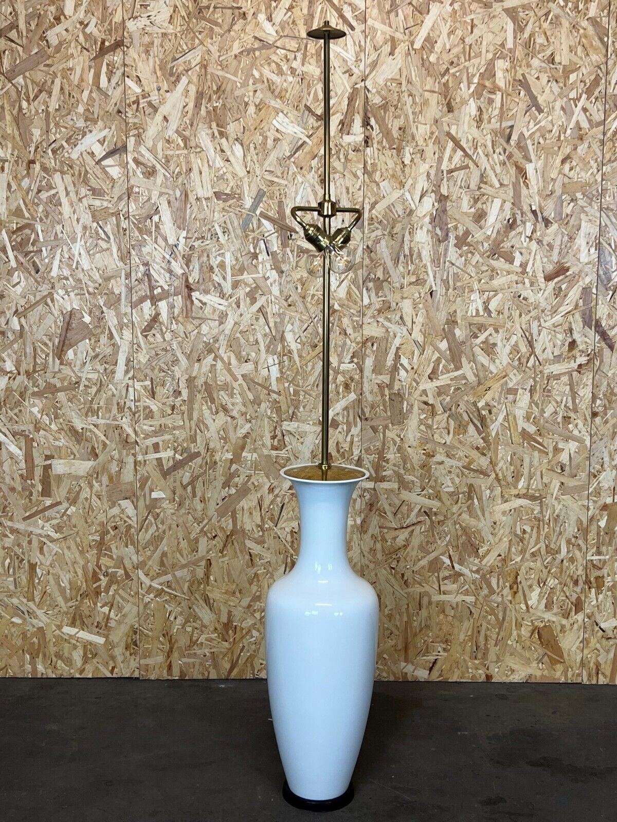 60s 70s floor lamp porcelain KPM brass space age
