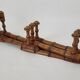 Bamboo-style wooden accordion coat rack