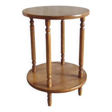 Table d'appoint ronde en bois massif - mid.XXeme