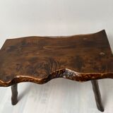 Brutalist vintage coffee table and 2 stools