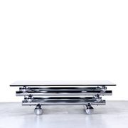 Midcentury 1970s Italian Stacked Chrome Coffee Table