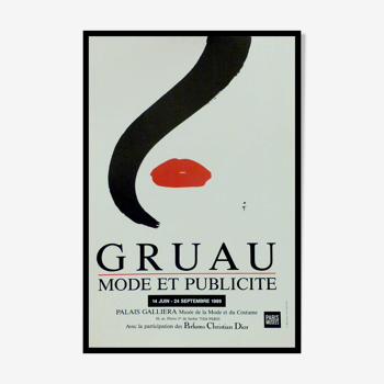 Affiche ancienne originale exposition René Gruau mode et publicité 1989