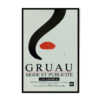 Affiche ancienne originale exposition René Gruau mode et publicité 1989