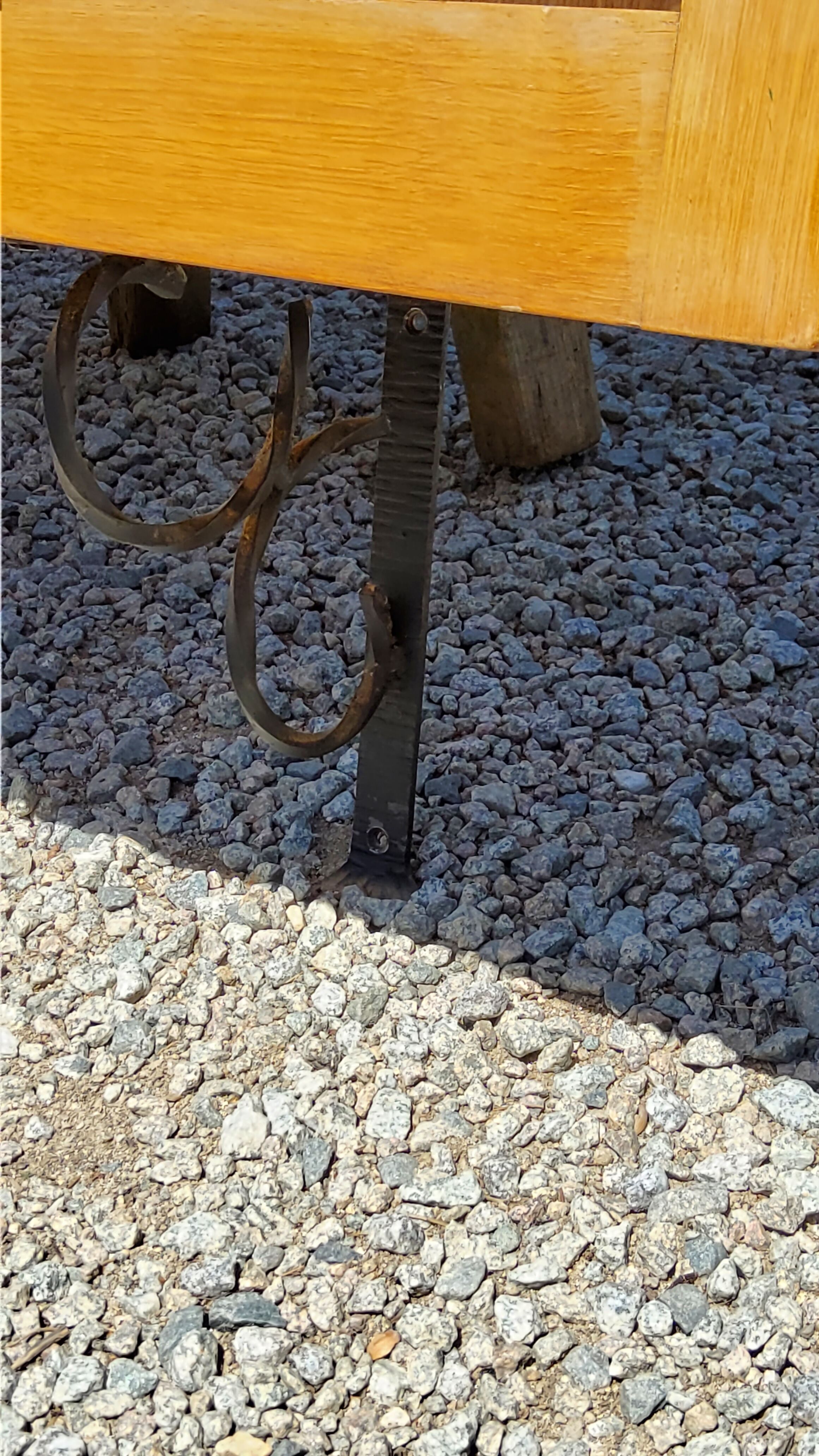 Wall shelf from the 50s in solid blond oak