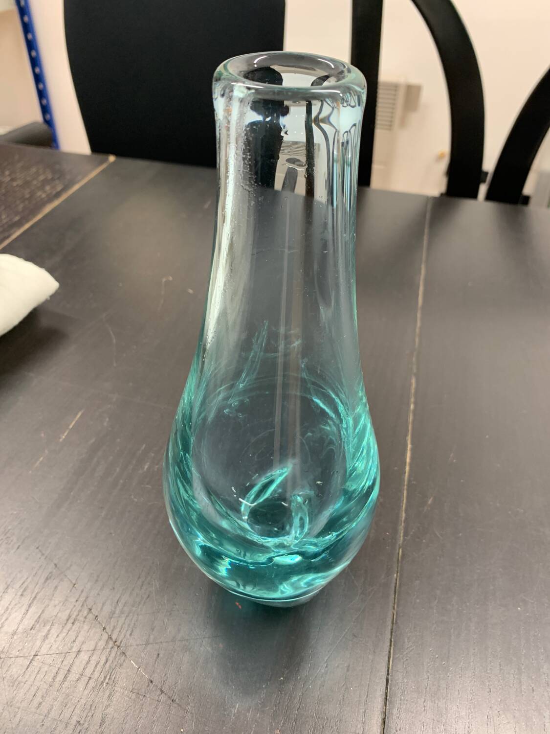 Sky blue/turquoise glass vase