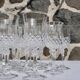 Set of 6 carved glass glasses