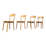 Chaises de salle à manger vintage de bistrot italien et corde de papier, années 1980