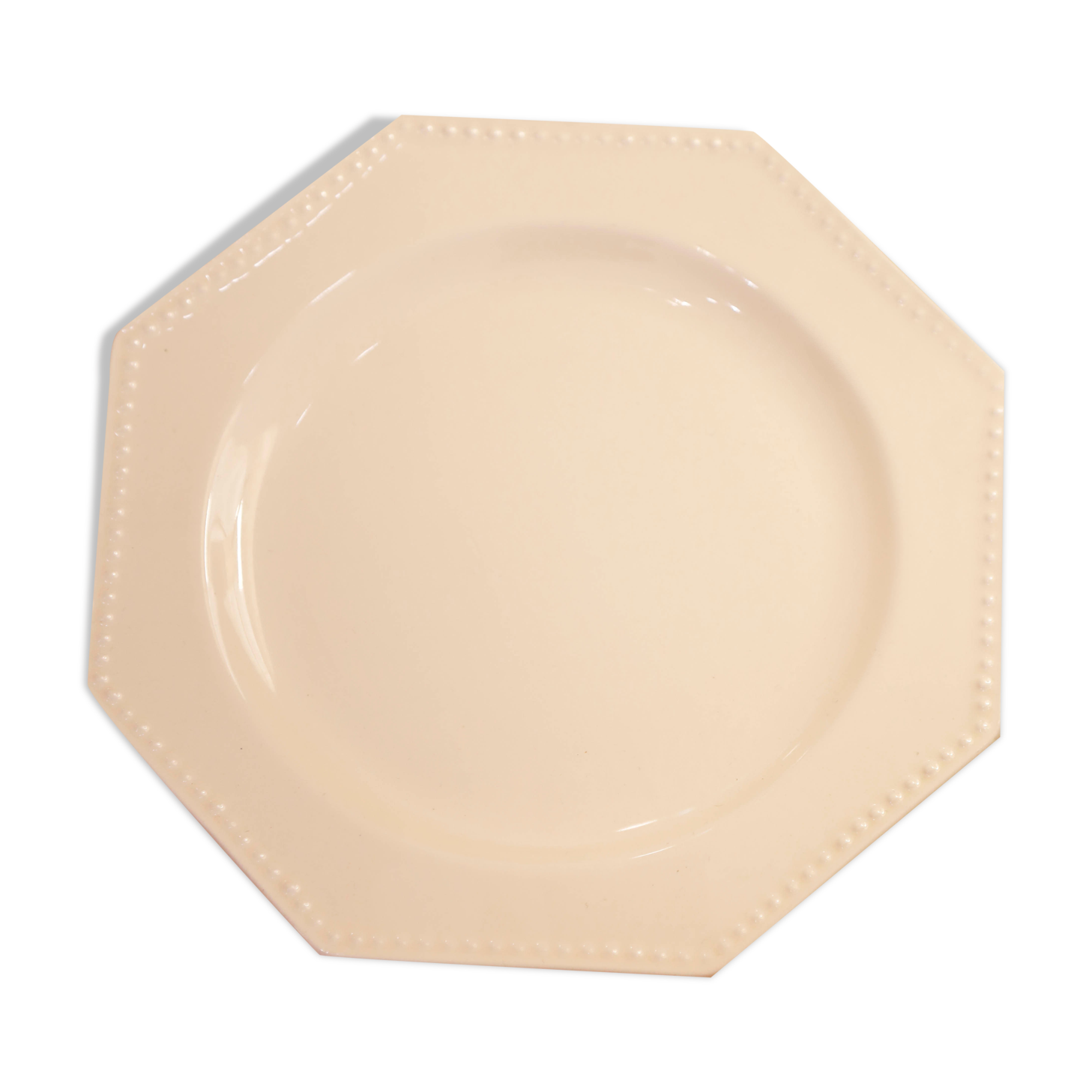 Lot 5 plates dessert enamelled octagonal