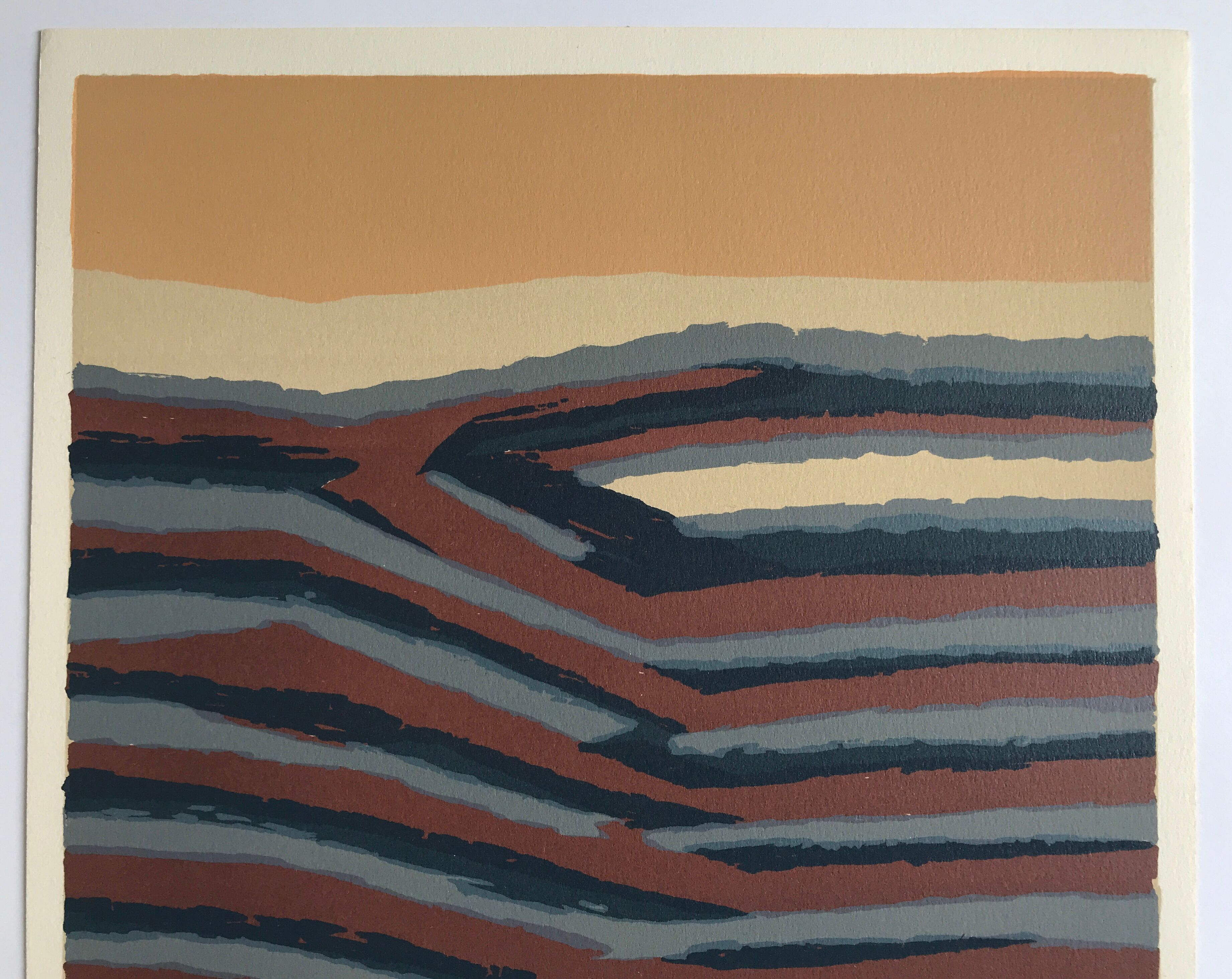 Original lithograph signed in pencil by Raoul UBAC, Earth V, 1978