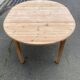 Renovated round Scandinavian dining table, extendable, made of solid wood, 110-140cm.