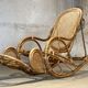 XXL vintage rattan garden armchair or deck chair