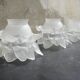 Set of 3 old art deco tulips in glass paste