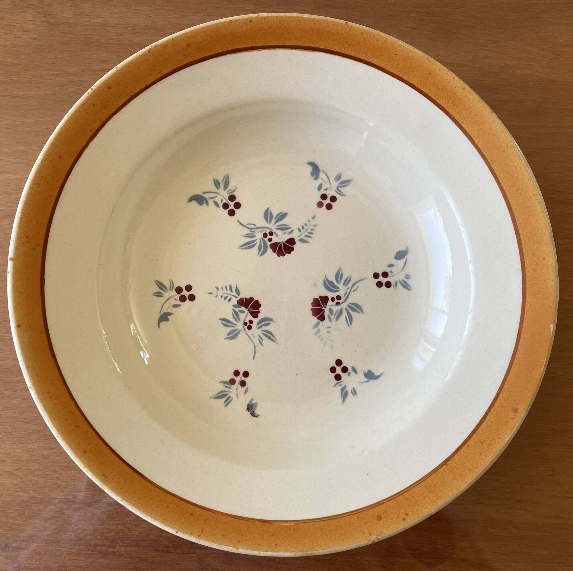 6 antique deep plates in pexonne faience (lorraine)