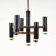 Brass & gunmetal geometric chandelier by "Boulanger S.A."