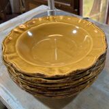 8 yellow ochre plates - adp faience de Provence
