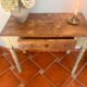 Old patinated wooden console – French country spirit, turned legs.