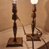 Paire de lampes vintage style Égyptien en laiton – Design pharaon,