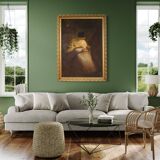 Spanish painting of an interior scene from the 20th century