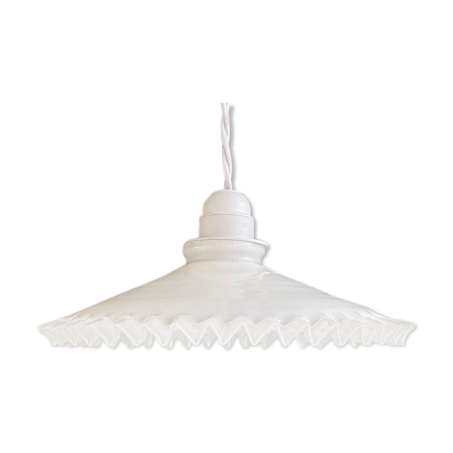 White opaline hanging lamp