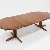 Vintage Danish round extendable dining table solid teak Langeskov möbelfabrik