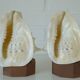 Vintage bedside shell lamps lake house decor wooden table lights set of 2