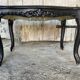 Vintage Black Carved Oak Louis XV Style Coffee Table