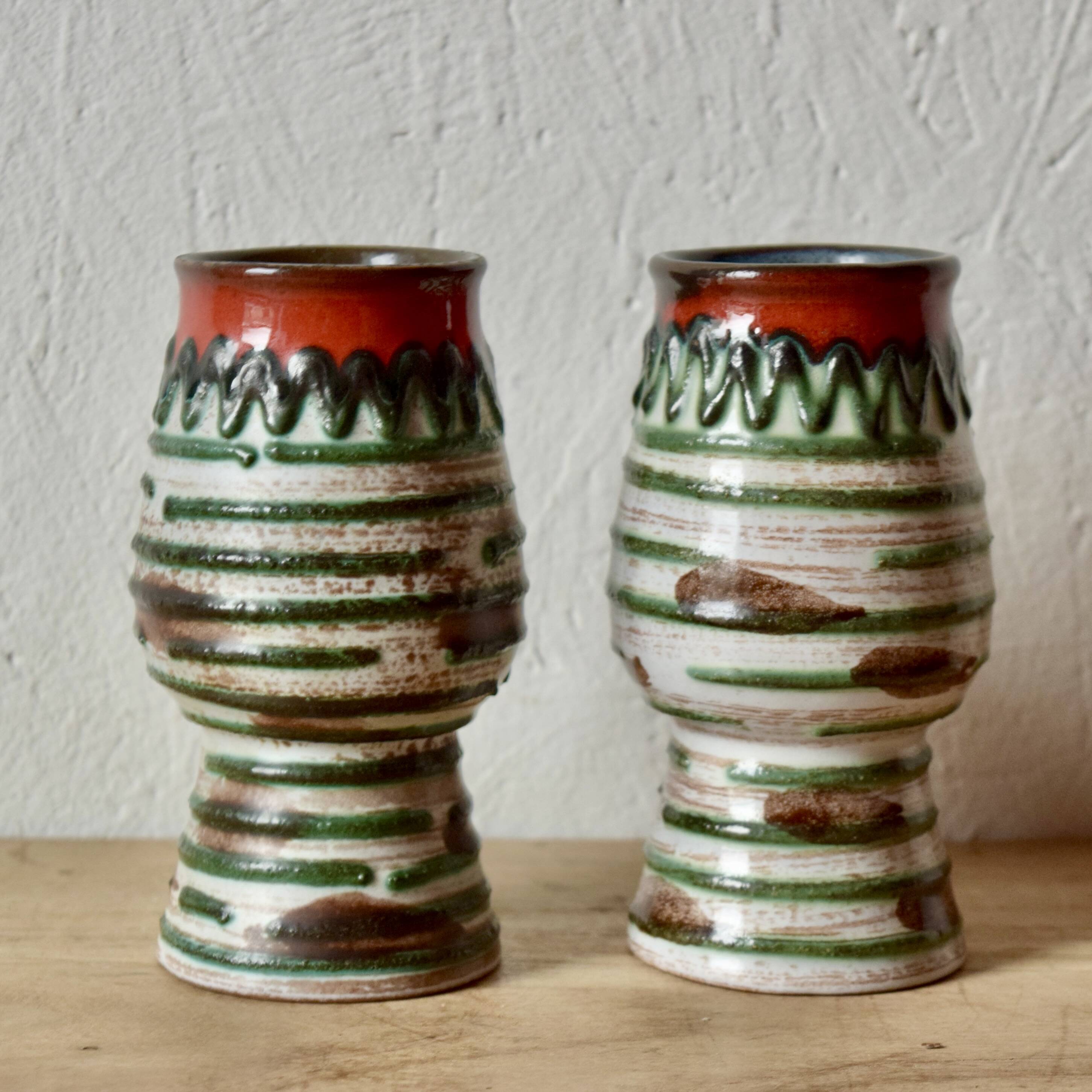 Pair of small vintage ceramic vases