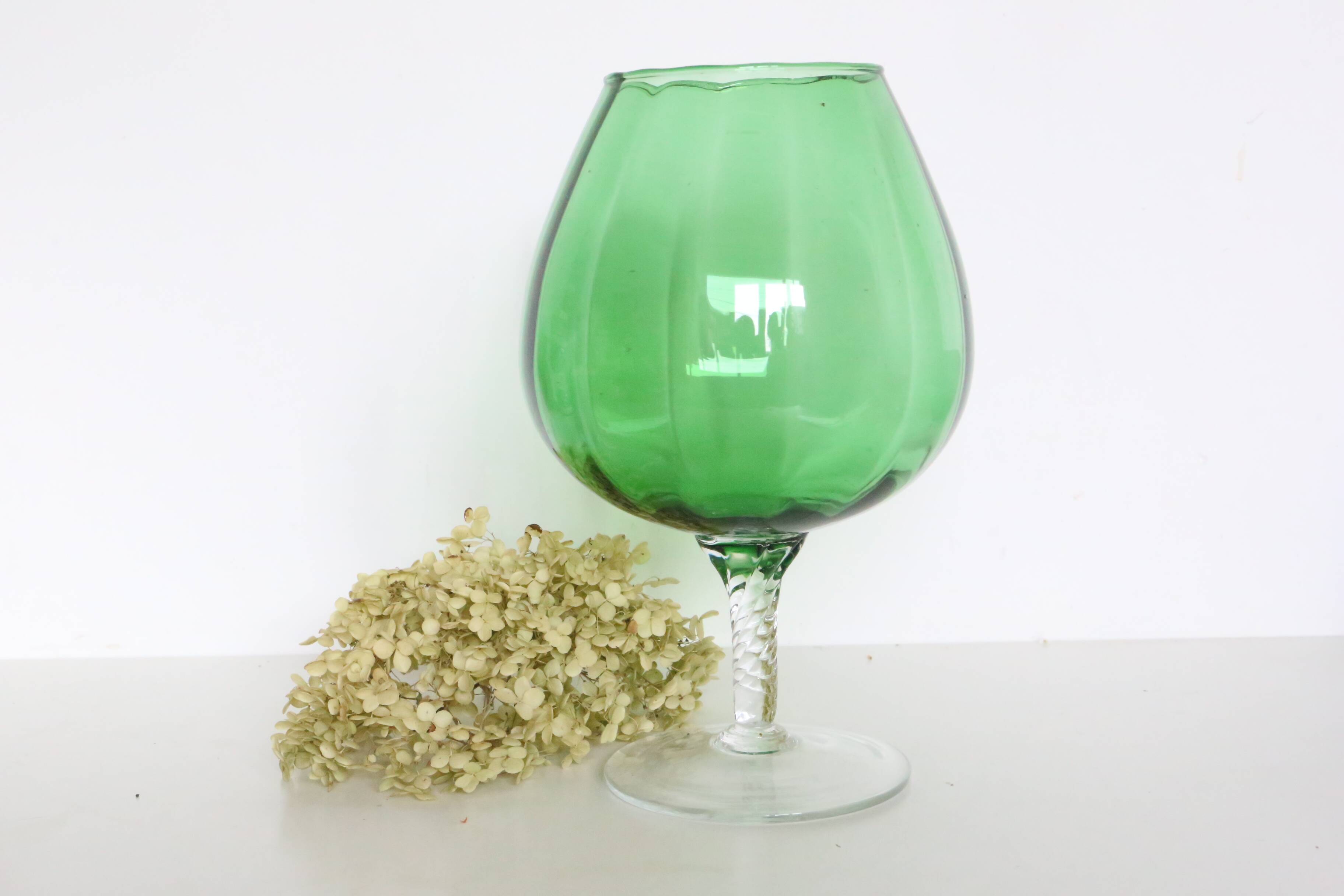 Vase en verre Empoli, vintage