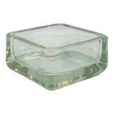 Modernist glass block ashtray in Lumax style