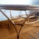 Table basse en rotin vintage 1970