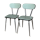 Chaises et tabouret Formica vert amande
