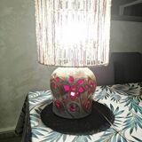 Openwork ceramic lamp from the Dieulefite caves, 1960-1970