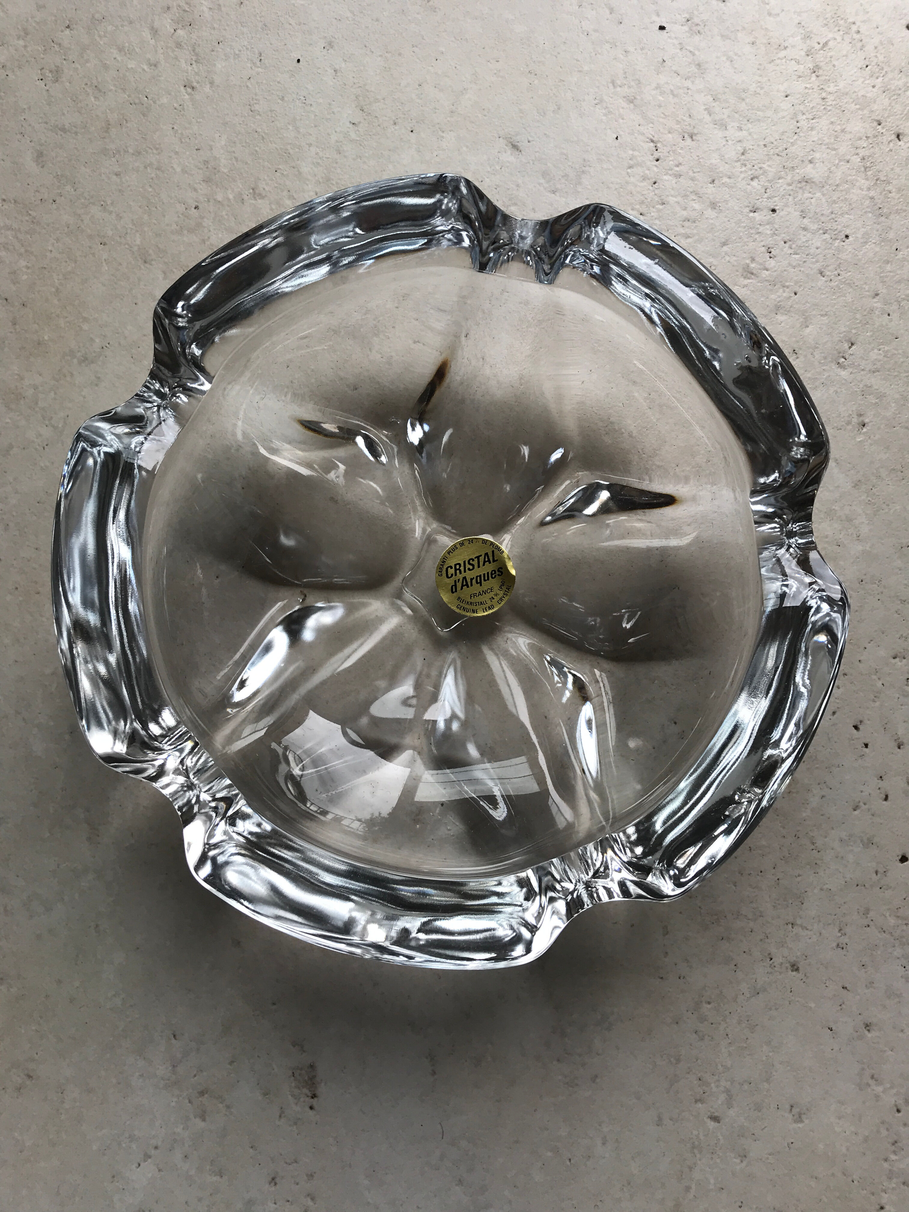 Lude ashtray in vintage arque crystal