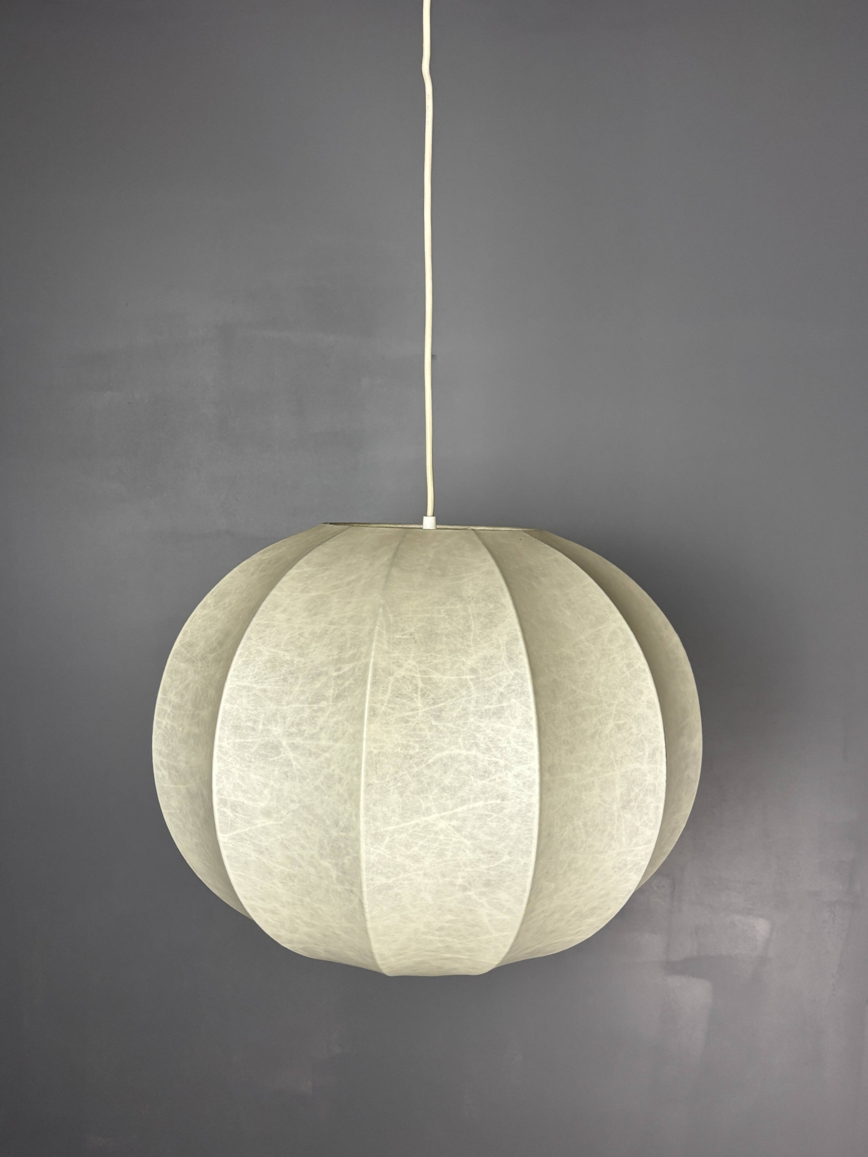Midcentury space age cocoon hanging pendant ceiling lamp, 1960s