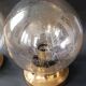 2 lampes de table globes bullés et laiton Limburg 1970