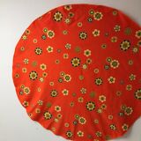 Nappe ronde et 7 serviettes seventies années 70