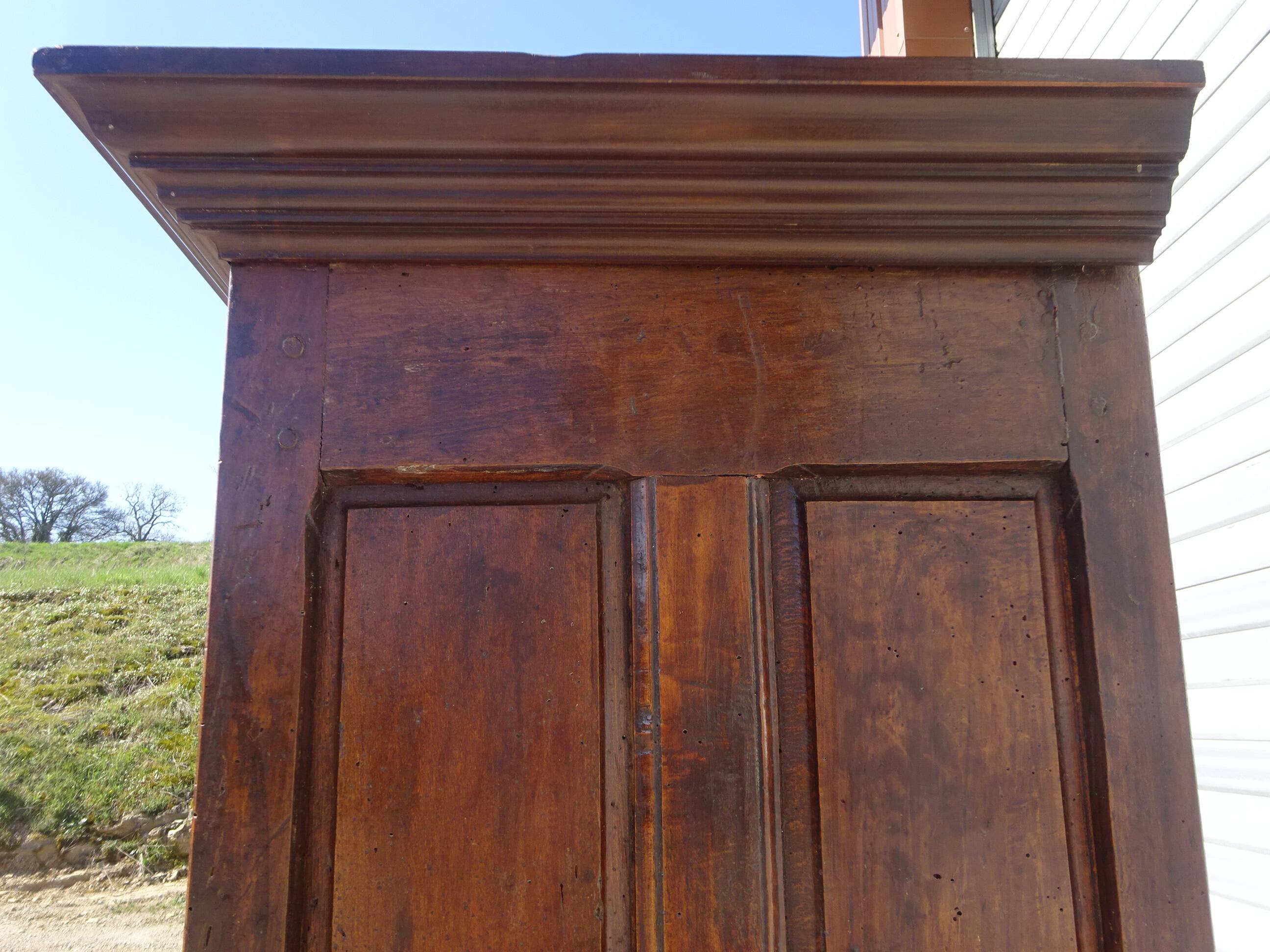 Antique Louis XIII wardrobe, diamond points