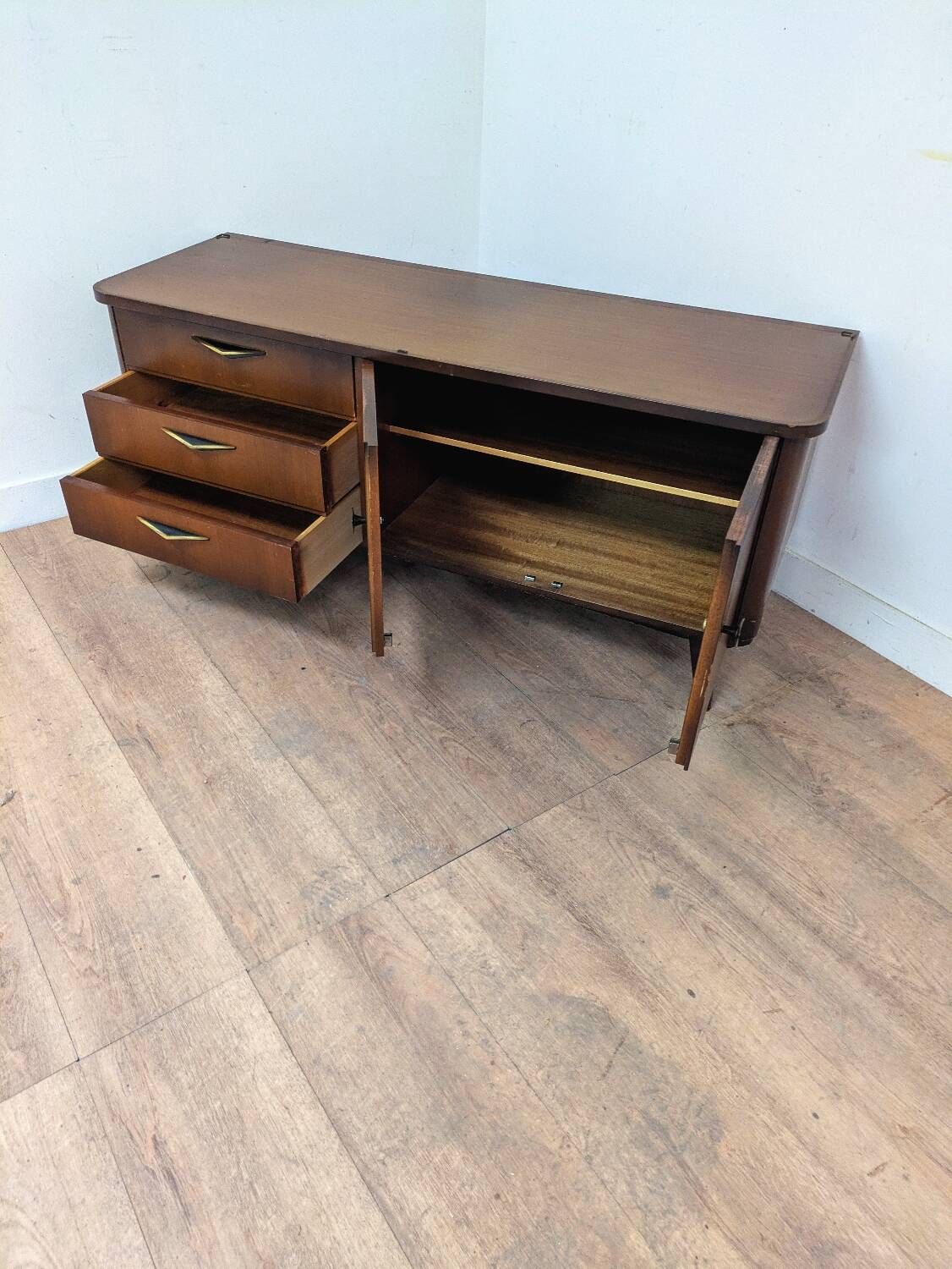 Enfilade vintage en bois meuble télé tv hifi