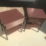Pair of metal bedside table / formica