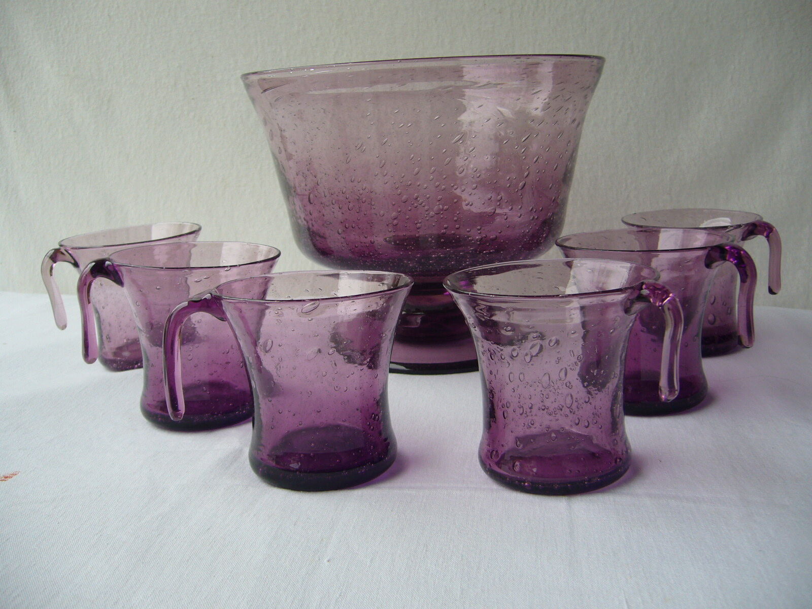 Biot purple blown glass cocktail service