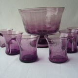 Biot purple blown glass cocktail service