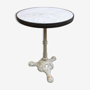 Old marble round bistro table