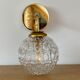 Vintage globe wall lamp in molded glass